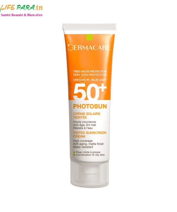 DERMACARE PHOTOSUN Crème Solaire Teintée 02 Peaux Mixtes A Grasses spf50+ 50ml