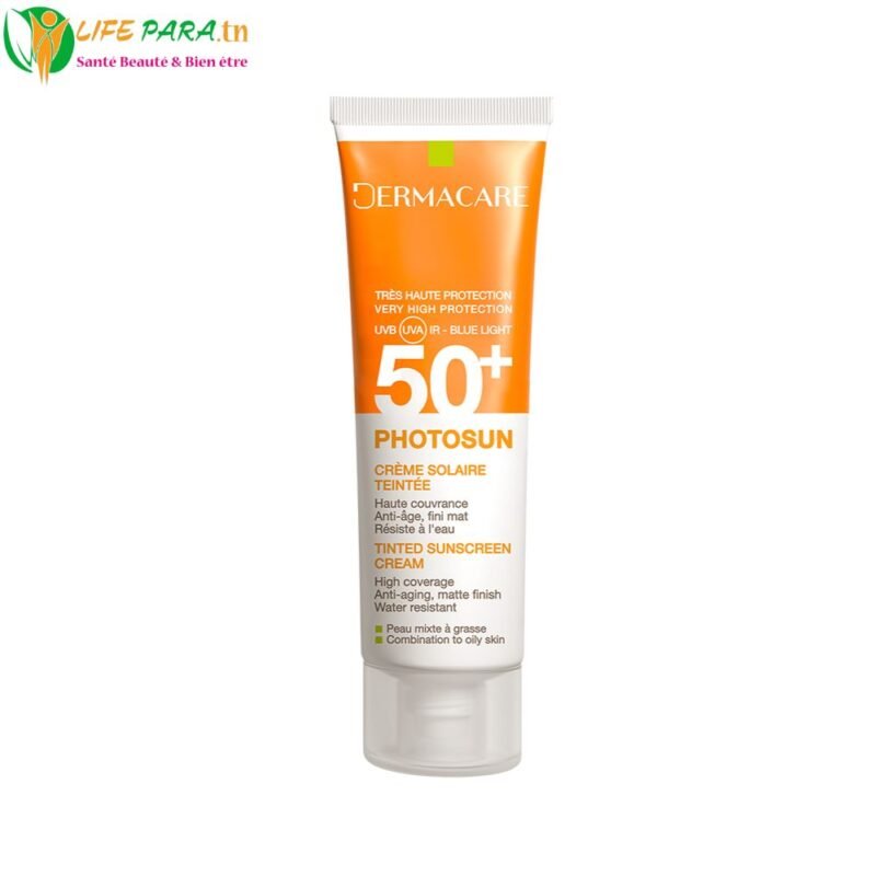 DERMACARE PHOTOSUN Crème Solaire Teintée 02 Peaux Mixtes A Grasses spf50+ 50ml