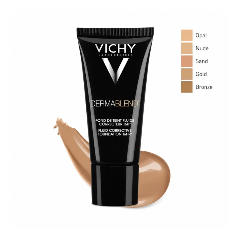 VICHY Dermablend Fond de Teint fluide correcteur 16h Teinte 15 Opal, 30ml