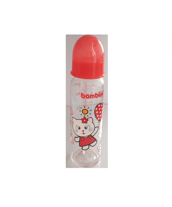 BAMBINI BIBERON EN VERRE 240 ML ROUGE