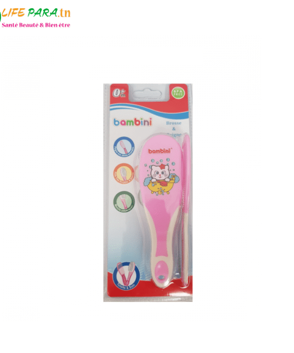 BAMBINI BROSSE ET PEIGNE ROSE
