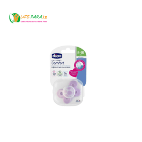 SUCETTE PHYSIO COMFORT EN SILICONE 6-16 MOIS (VIOLET) CHICCO