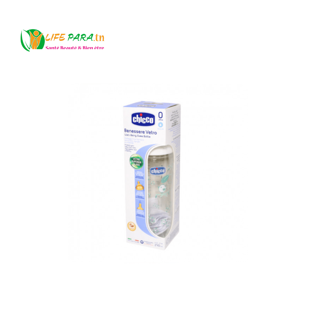CHICCO BIBERON EN VERRE,240ML CHICCO BIBERON EN VERRE,240ML – Image 1