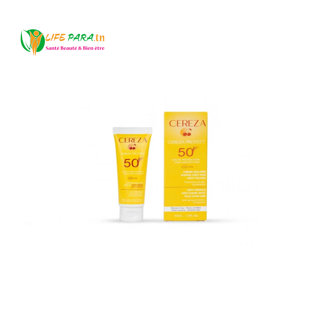CEREZA CRÈME SOLAIRE ANTI-AGE ANTI-TACHES SPF 50 + 50 ML CEREZA CRÈME SOLAIRE ANTI-AGE ANTI-TACHES SPF 50 + 50 ML – Image 1