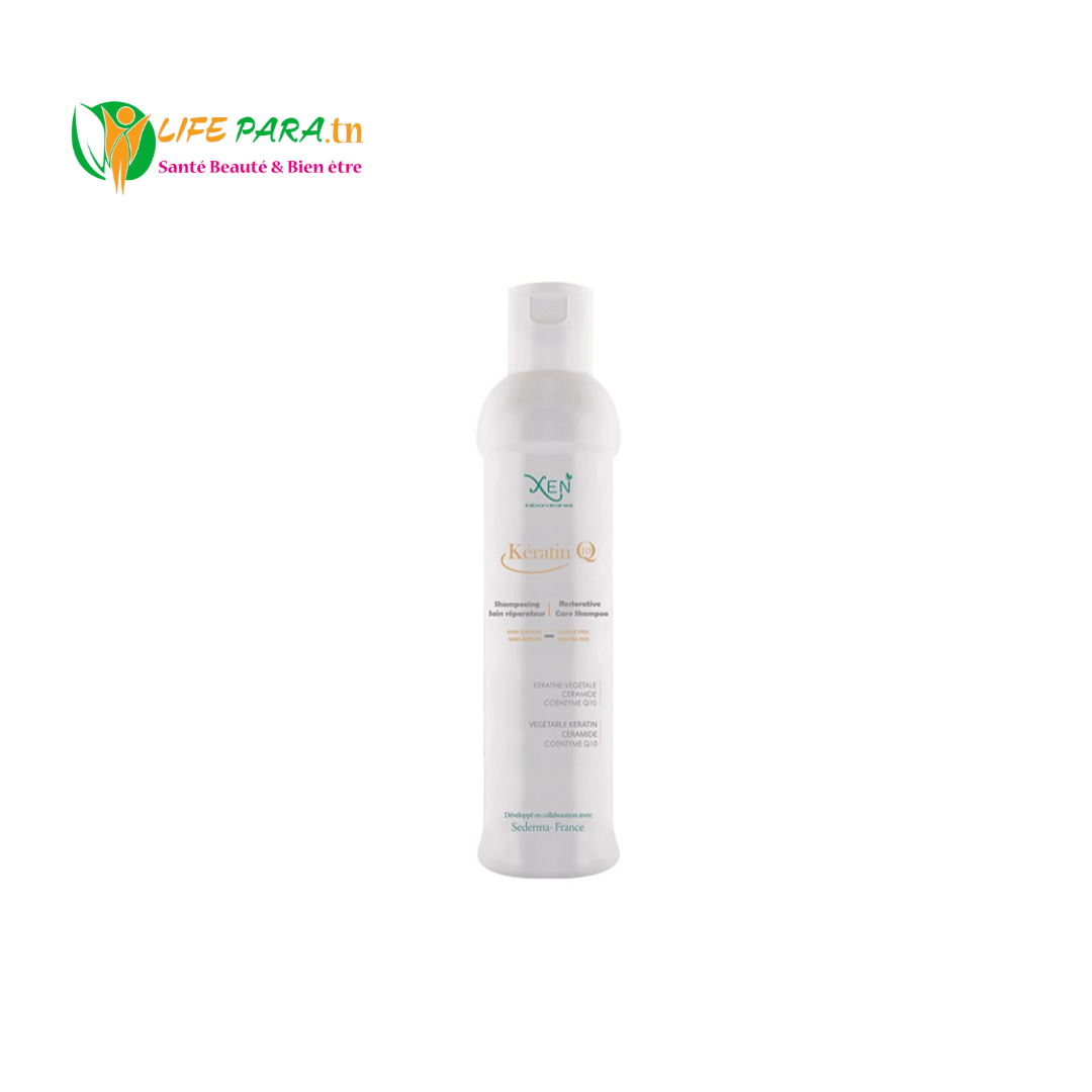 Kératin Q10 Shampooing Soin réparateur SANS SULFATES SANS SODIUM 200 ML +100 ML OFFERT Kératin Q10 Shampooing Soin réparateur SANS SULFATES SANS SODIUM 200 ML – Image 1