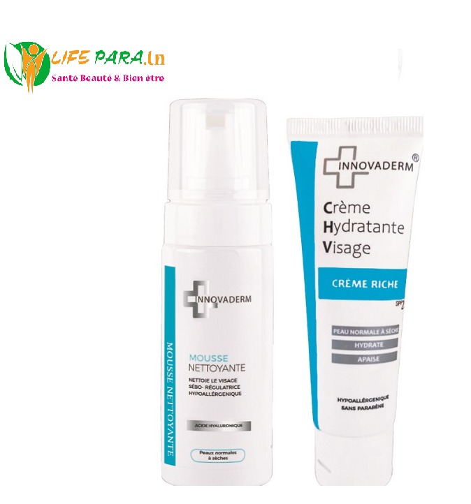 Sans titre INNOVADERM CREME RICHE HYDRATANTE SPF20 + MOUSSE NETTOYANT 150 ML – Image 1