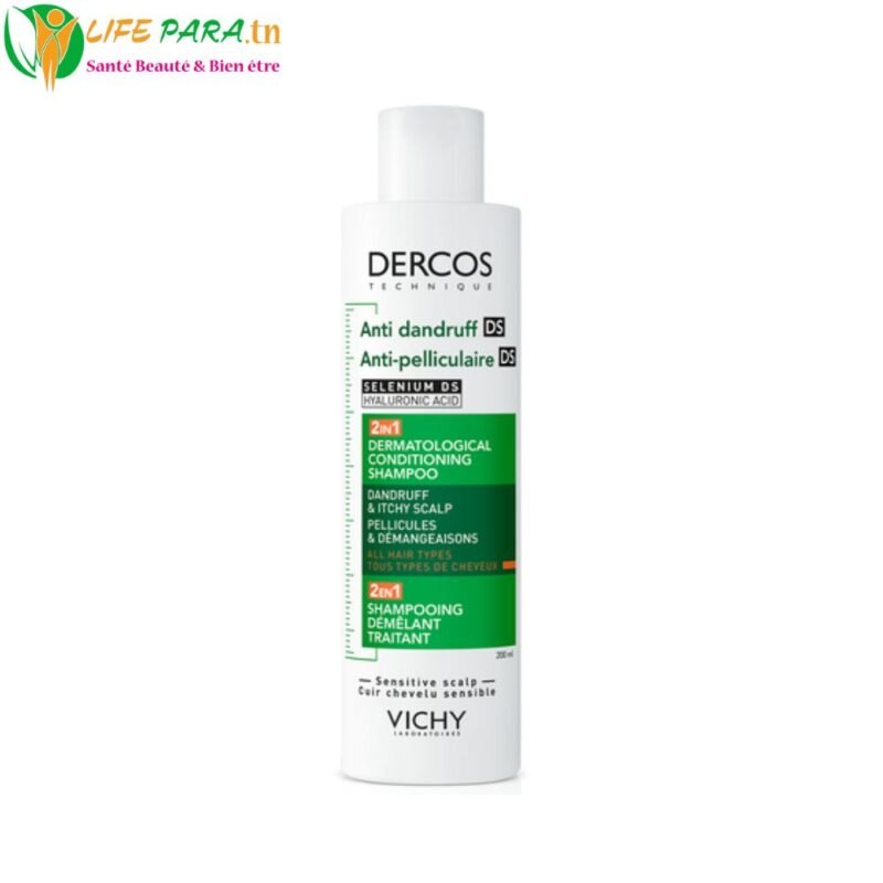 Vichy Dercos Shampooing 2 en 1 Anti Pelliculaire DS et Démêlant 250 ml
