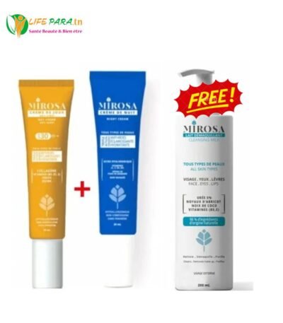 MIROSA Pack hydratant éclaircissant Crème de jour SPF30 + Crème de nuit anti rides + MIROSA lait démaquillant 200 ml offert