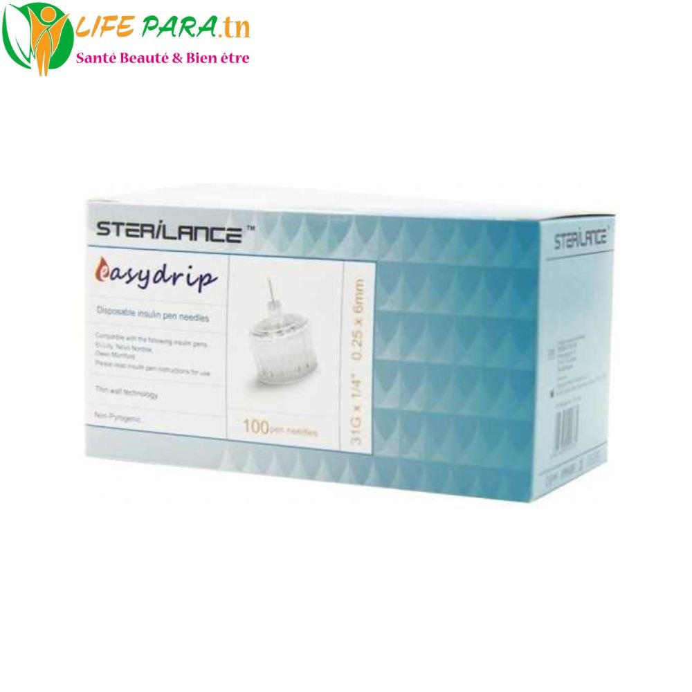 Sterilance Easy Drip 6 mm – Aiguilles pour Stylo à Insuline (Boîte de 100)