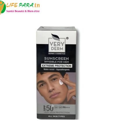 Very Derm Crème Solaire Homme SPF50 Toucher sec 50 ml, anti âge et anti taches