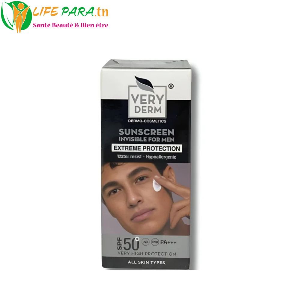 Very Derm Crème Solaire Homme SPF50 Toucher sec 50 ml, anti âge et anti taches Very Derm Crème Solaire Homme SPF50 Toucher sec 50 ml, anti âge et anti taches