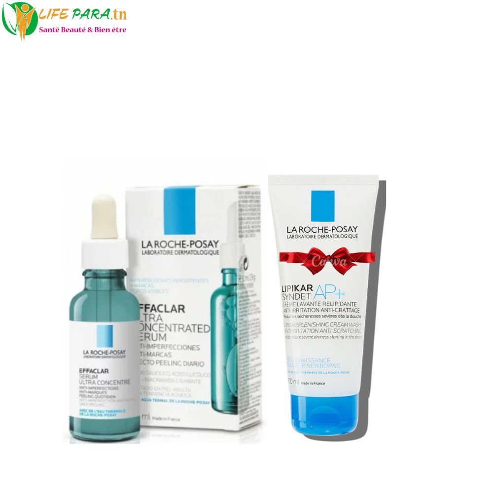 La Roche Posay Effaclar Sérum 30 ml + Lipikar Syndet AP+ Crème Lavante Relipidante 100 ml offerte (2)