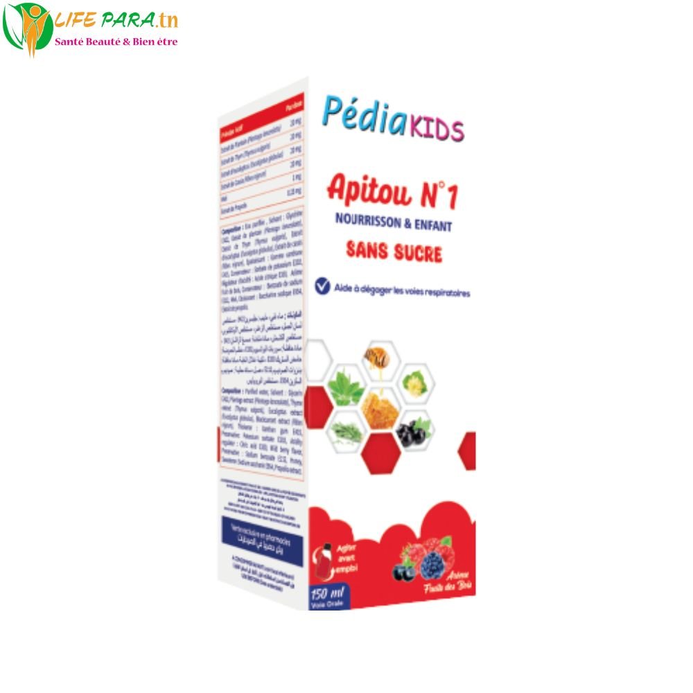 Pédiakids APITOU N°1 Sans Sucre – Toux Grasse 150 ml