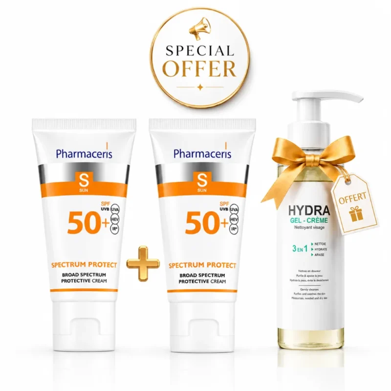 PACK PHARMACERIS : Pharmaceris S Duo SPF50+ + Gel Nettoyant OFFERT