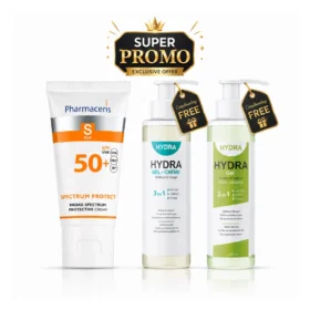 PHARMACERIS Pack Duo : Pharmaceris S Spectrum Protect SPF50 + Vital Hydra gel nettoyant offert Lifepara Tunisie